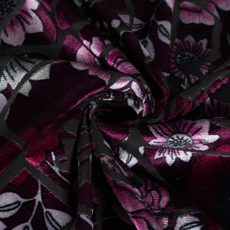 Tela de Nylon Poliéster Spandex Quemada Impresa en Velvet Coreano 282